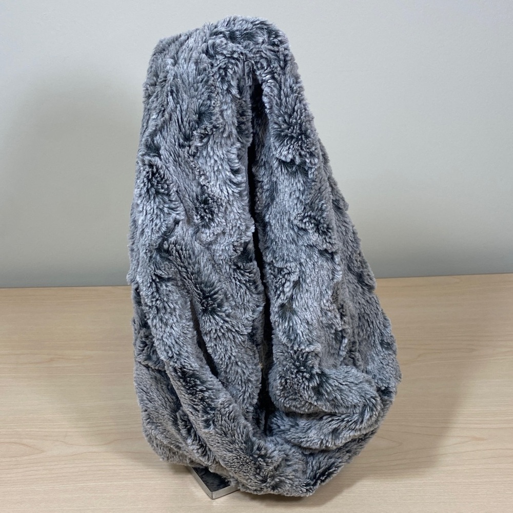 Gray Faux Fur Infinity Scarf